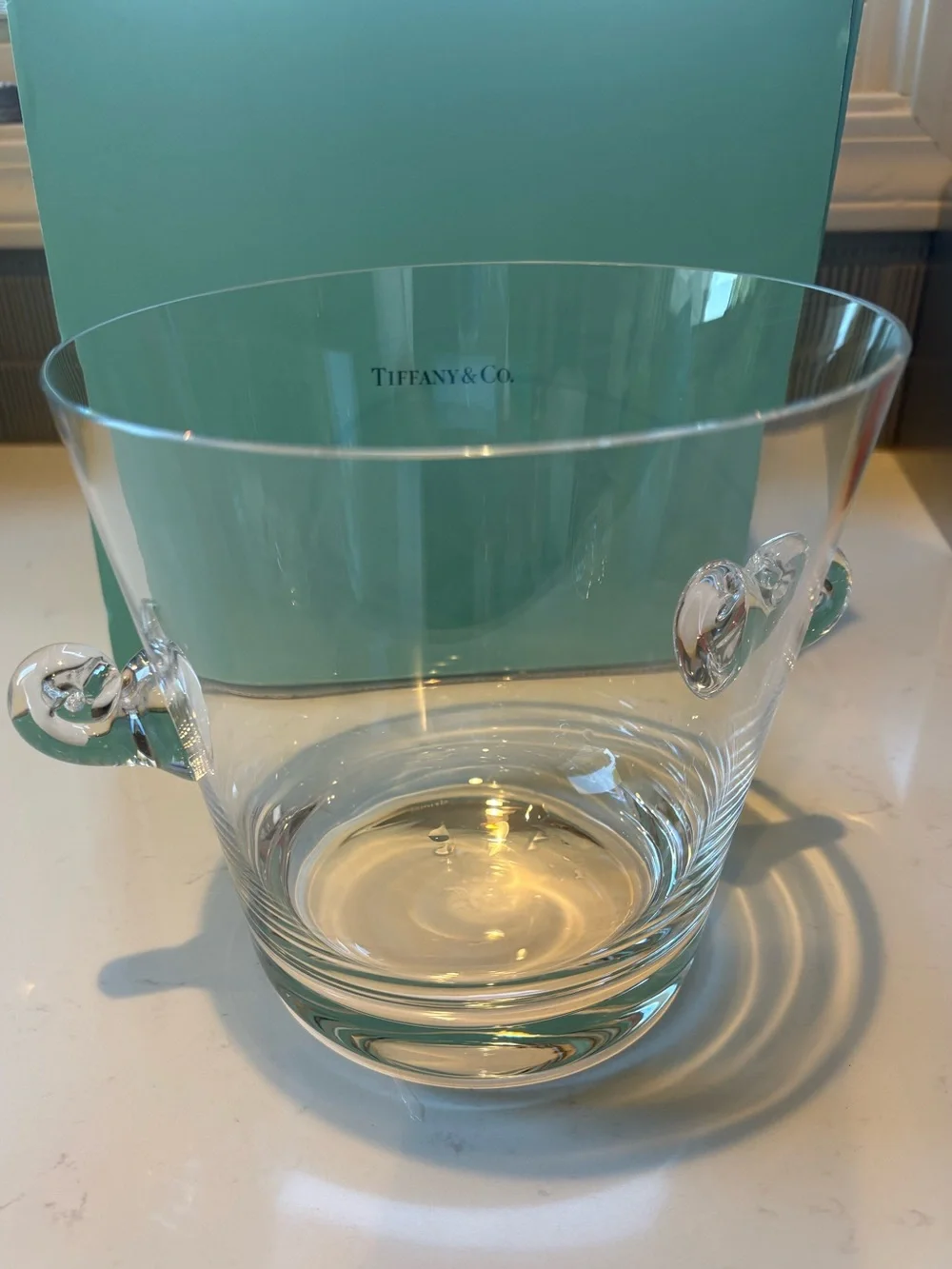 Tiffany & Co. Clear Glass Ice Bucket and Wine Chiller